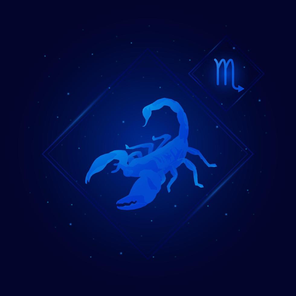 icone del segno zodiacale scorpione,scorpione dello zodiaco con sfondo di stelle galaxy,oroscopo astrologia con segni vettore