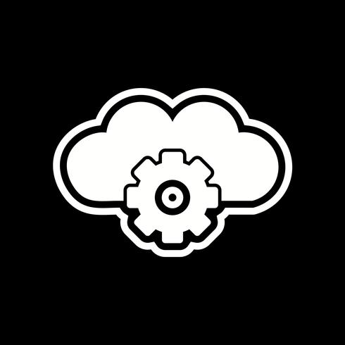 Disegno dell&#39;icona di impostazioni cloud vettore