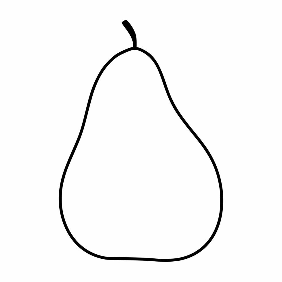 icona di pera nello stile dell'arte lineare. una pera disegnata a mano. vettore