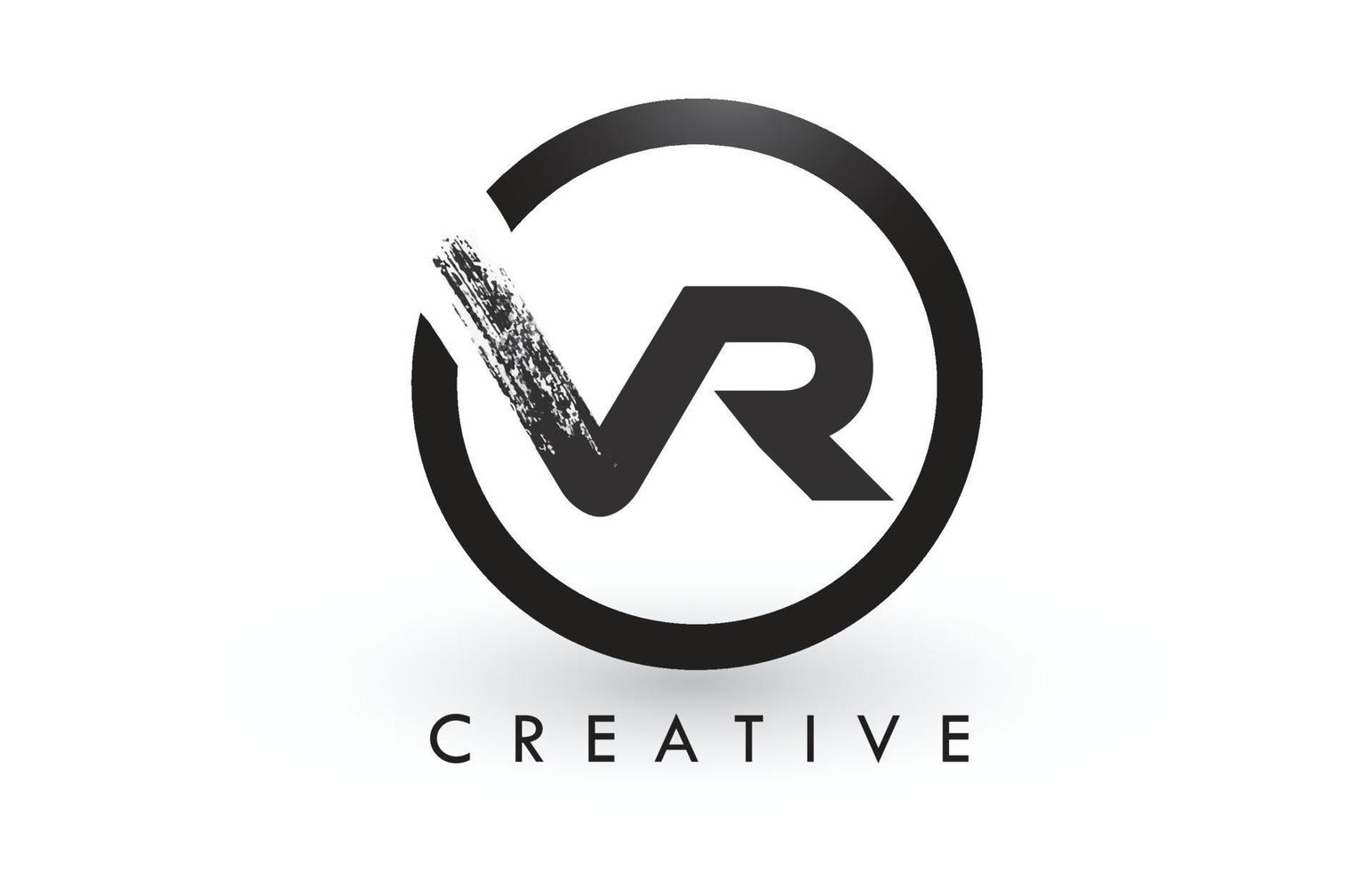 disegno del logo della lettera di pennello vr. logo icona lettere spazzolate creative. vettore
