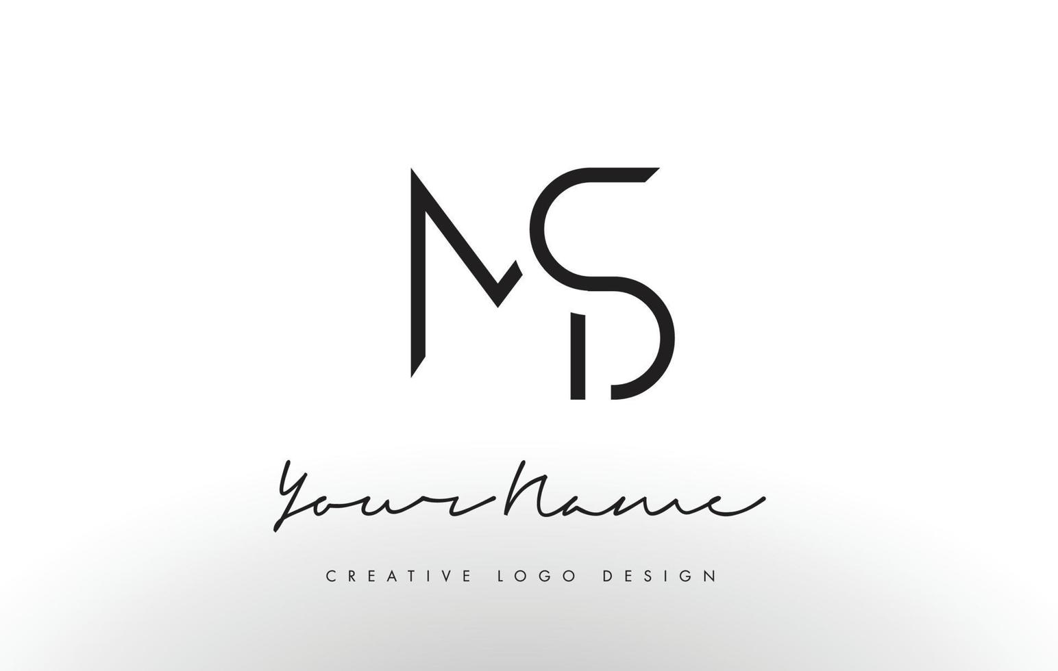 ms lettere logo design sottile. concetto creativo semplice lettera nera. vettore