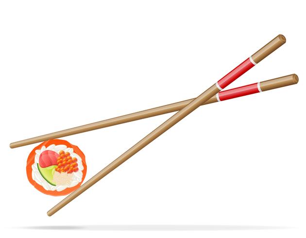 sushi e bacchette illustrazione vettoriale