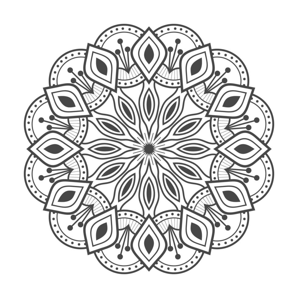 disegno di mandala di fiori vettore