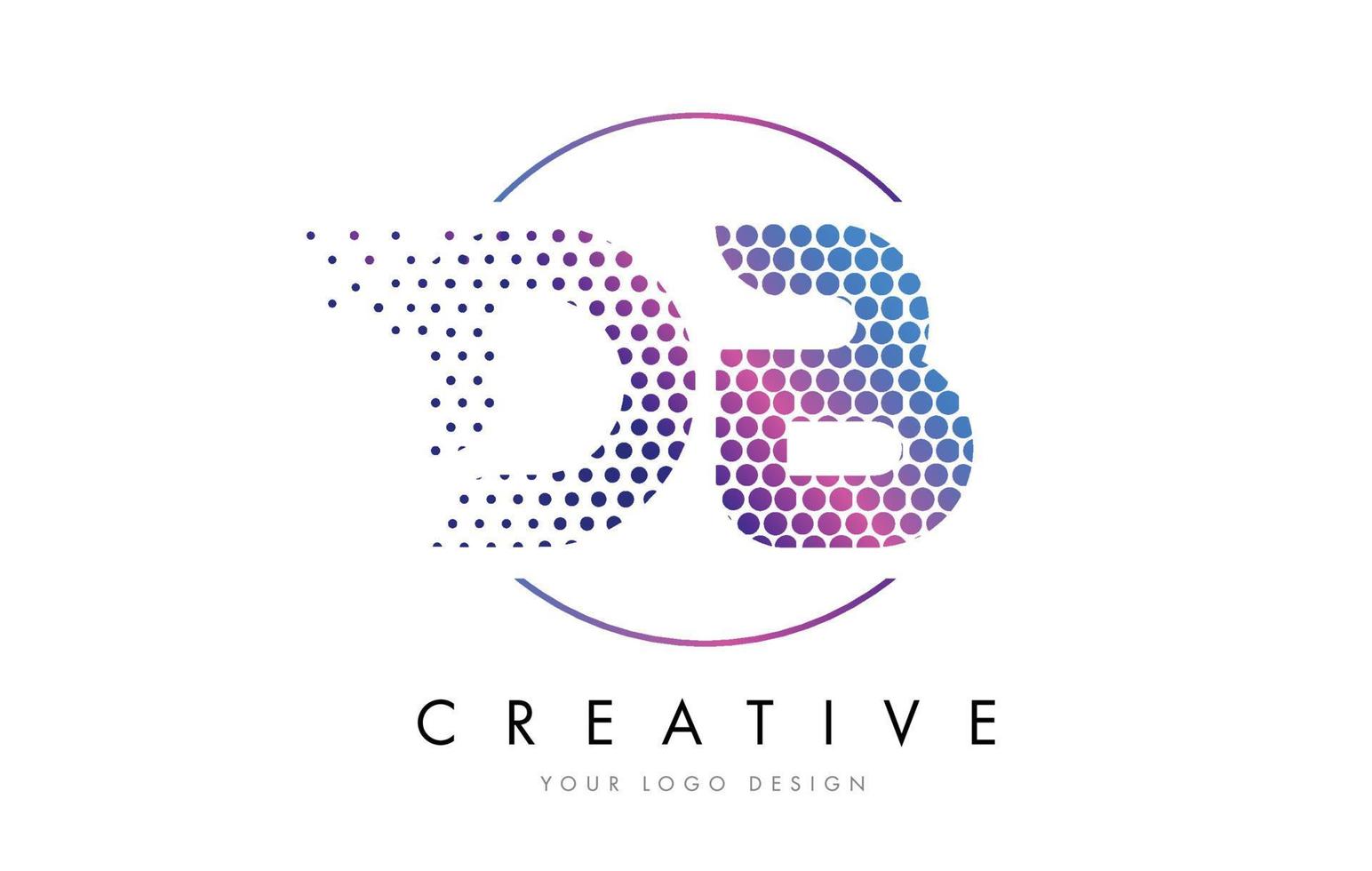 db db rosa magenta punteggiato bolla lettera logo design vector