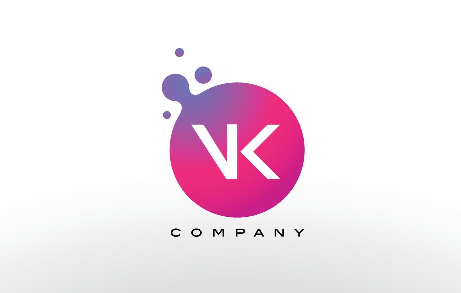 vk letter dots logo design con bolle creative alla moda. vettore