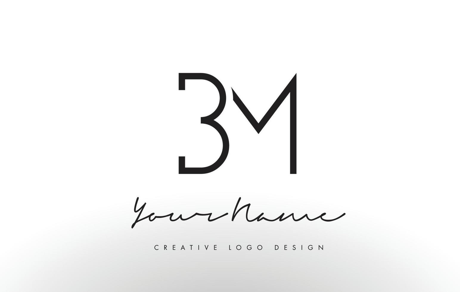 bm lettere logo design sottile. concetto creativo semplice lettera nera. vettore