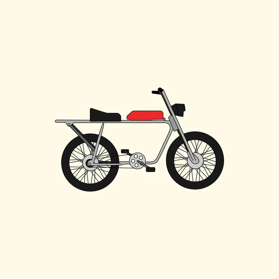 disegno dell'illustrazione dell'annata della bici elettrica vettore