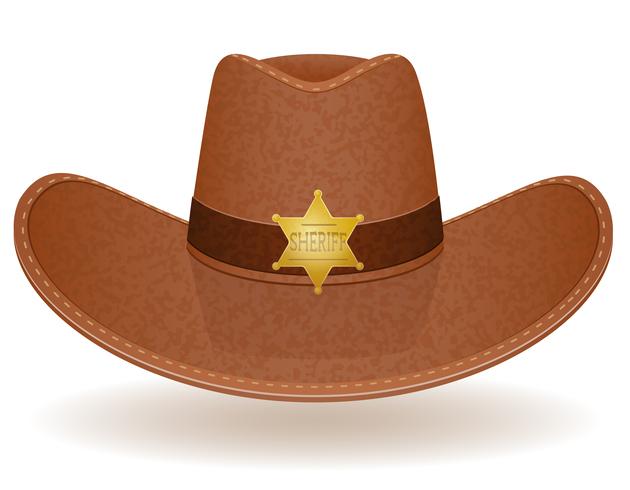 illustrazione vettoriale di cappello da cowboy sceriffo