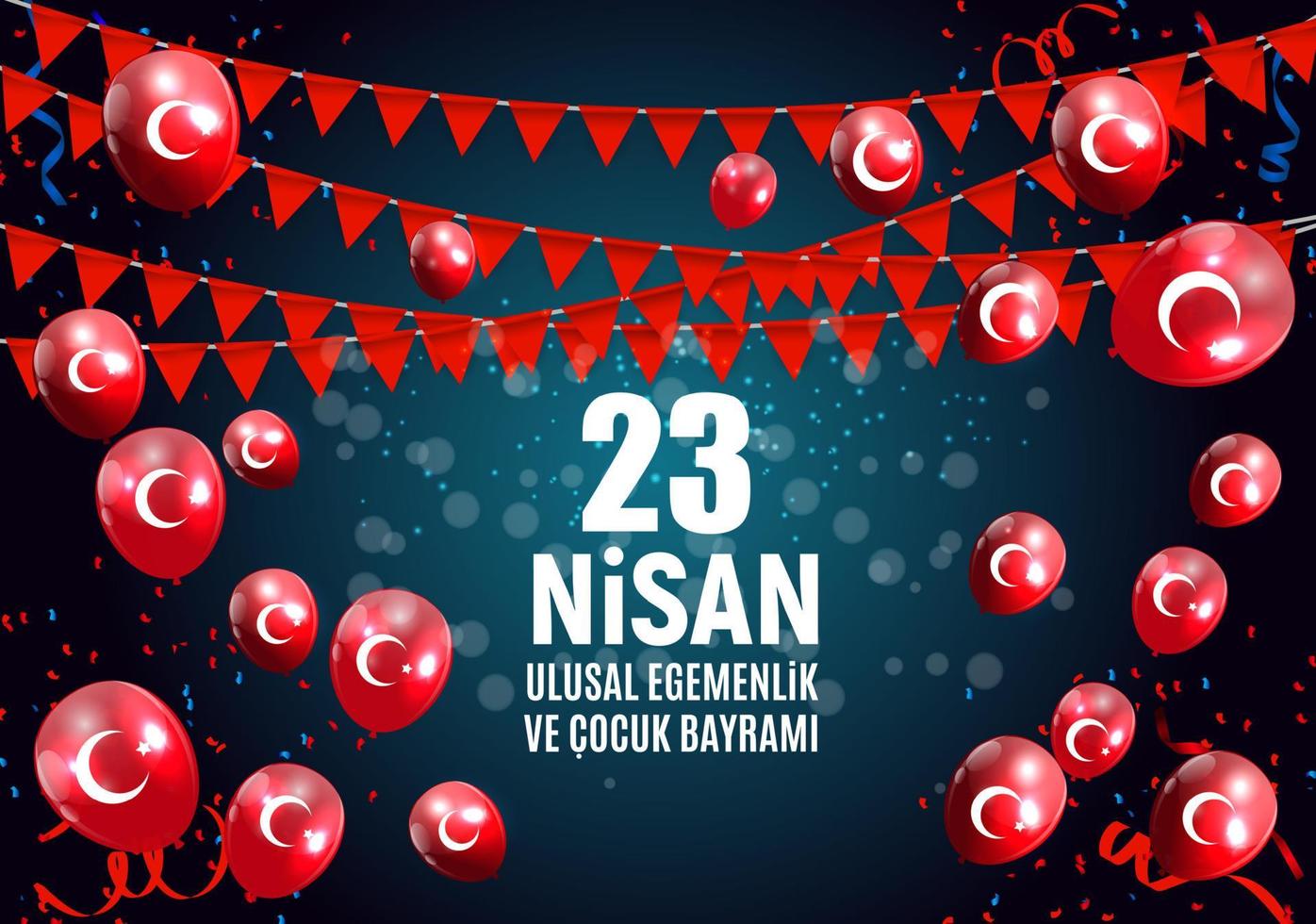 23 aprile Giornata dei bambini in turco. 23 nisan cumhuriyet bayrami. illustrazione vettoriale