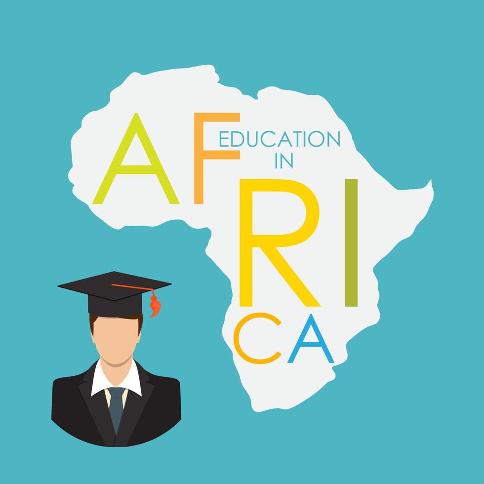educazione scolastica in africa concetto illustrazione vettoriale