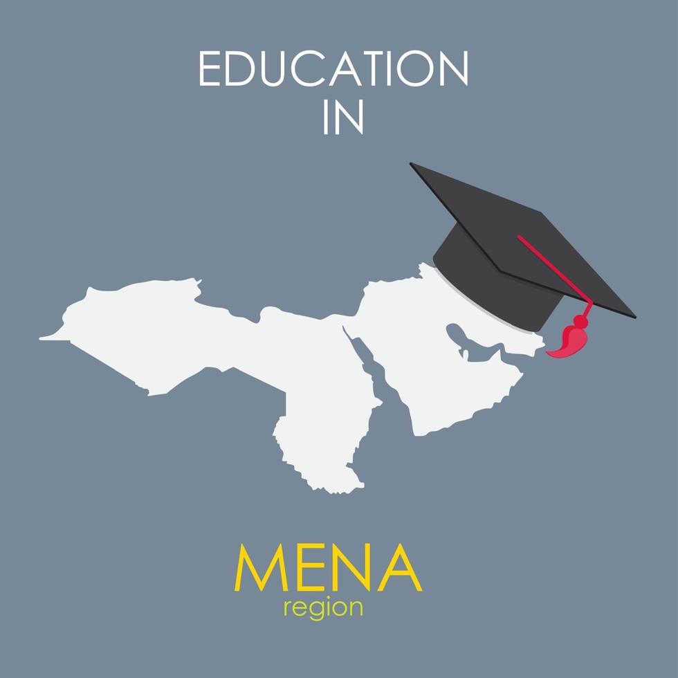 illustrazione di vettore del concetto di regione di mena istruzione scolastica