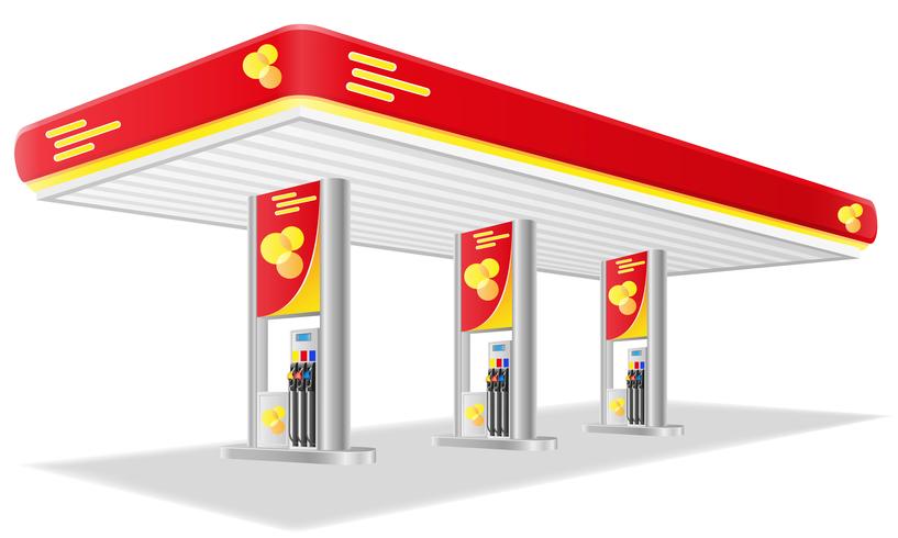 illustrazione di vettore della stazione di benzina dell&#39;automobile