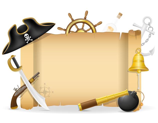 illustrazione di vettore delle icone di concetto del pirata