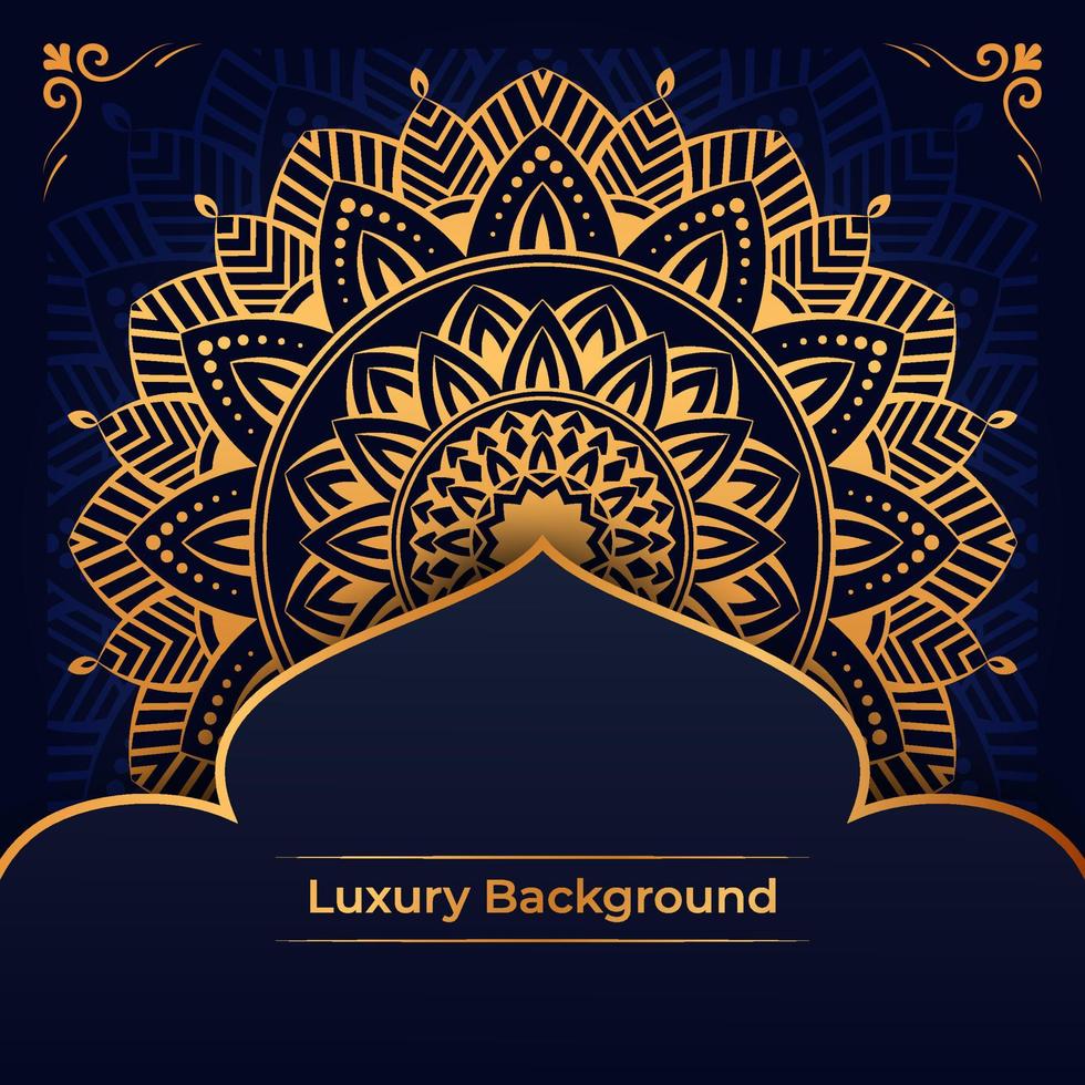 mandala di lusso con motivo arabesco dorato. stile arabo islamico orientale. vettore