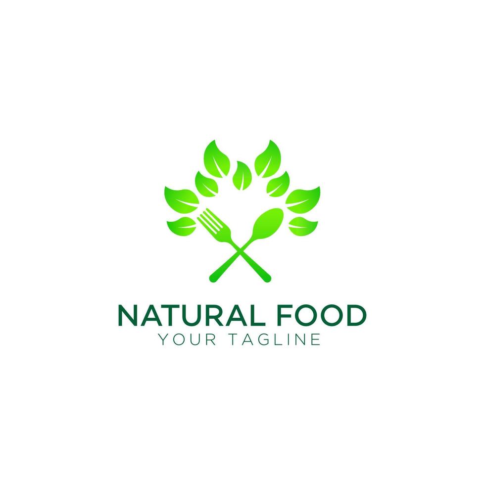 modello di progettazione del logo del cibo naturale vettore
