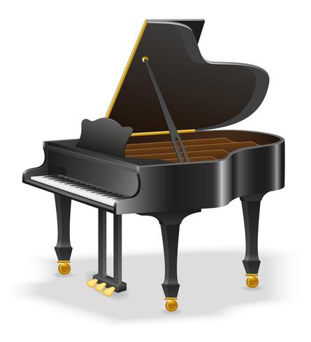 illustrazione di stock di strumenti musicali di pianoforte a coda vettore