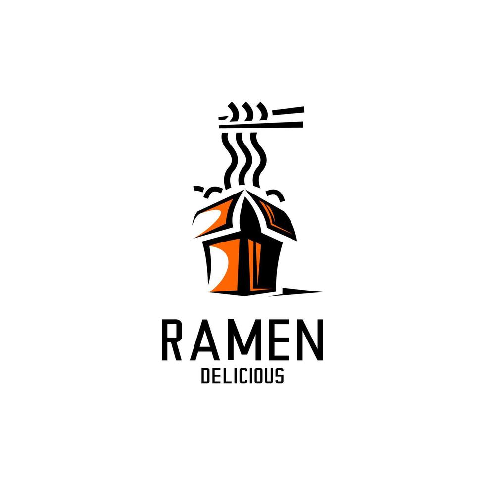 scatola di ramen con logo vettore