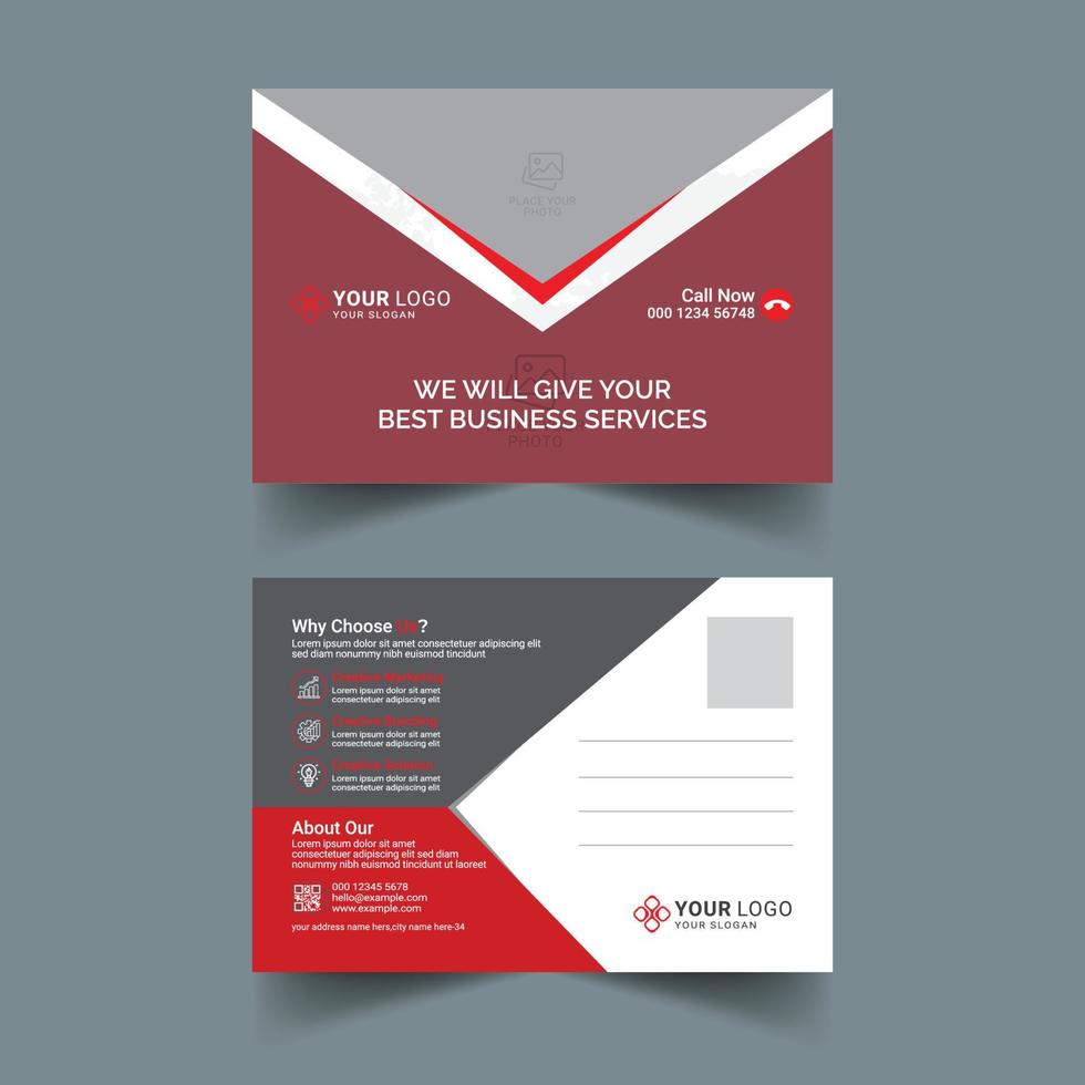 modello di cartolina aziendale creativo e professionale, illustrazione vettoriale design