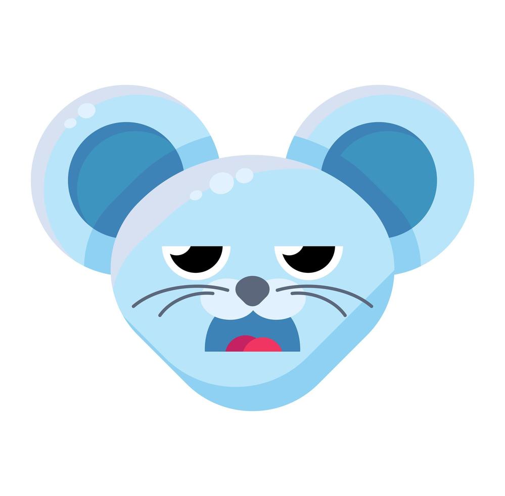 emoji simpatico topo animale divertente espressione noiosa vettore