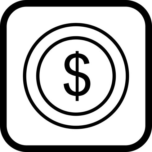 Dollari Coin Icon Design vettore