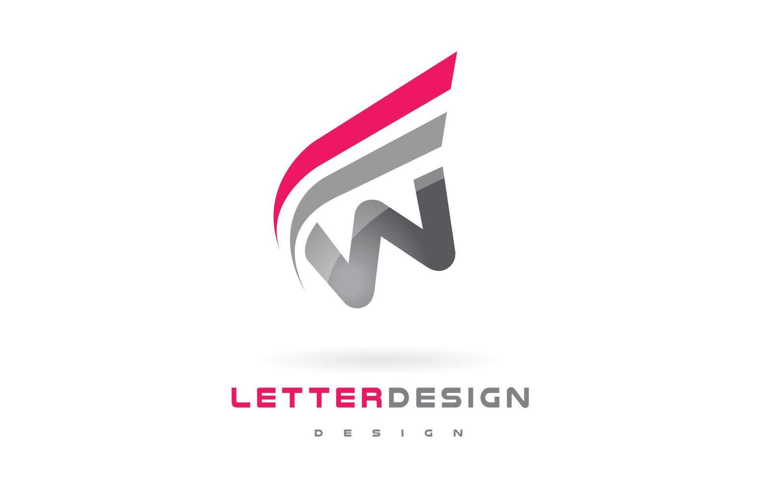 w lettera logo design. concetto di lettering moderno futuristico. vettore