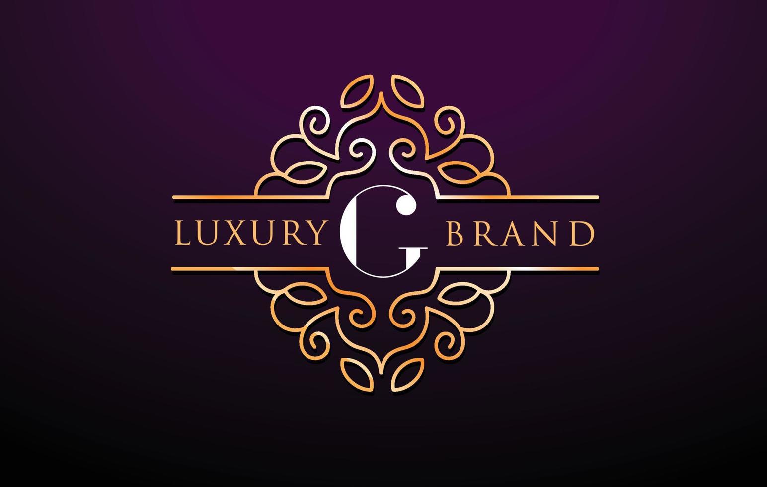 g lettera logo luxury.royal monogramma design vettore