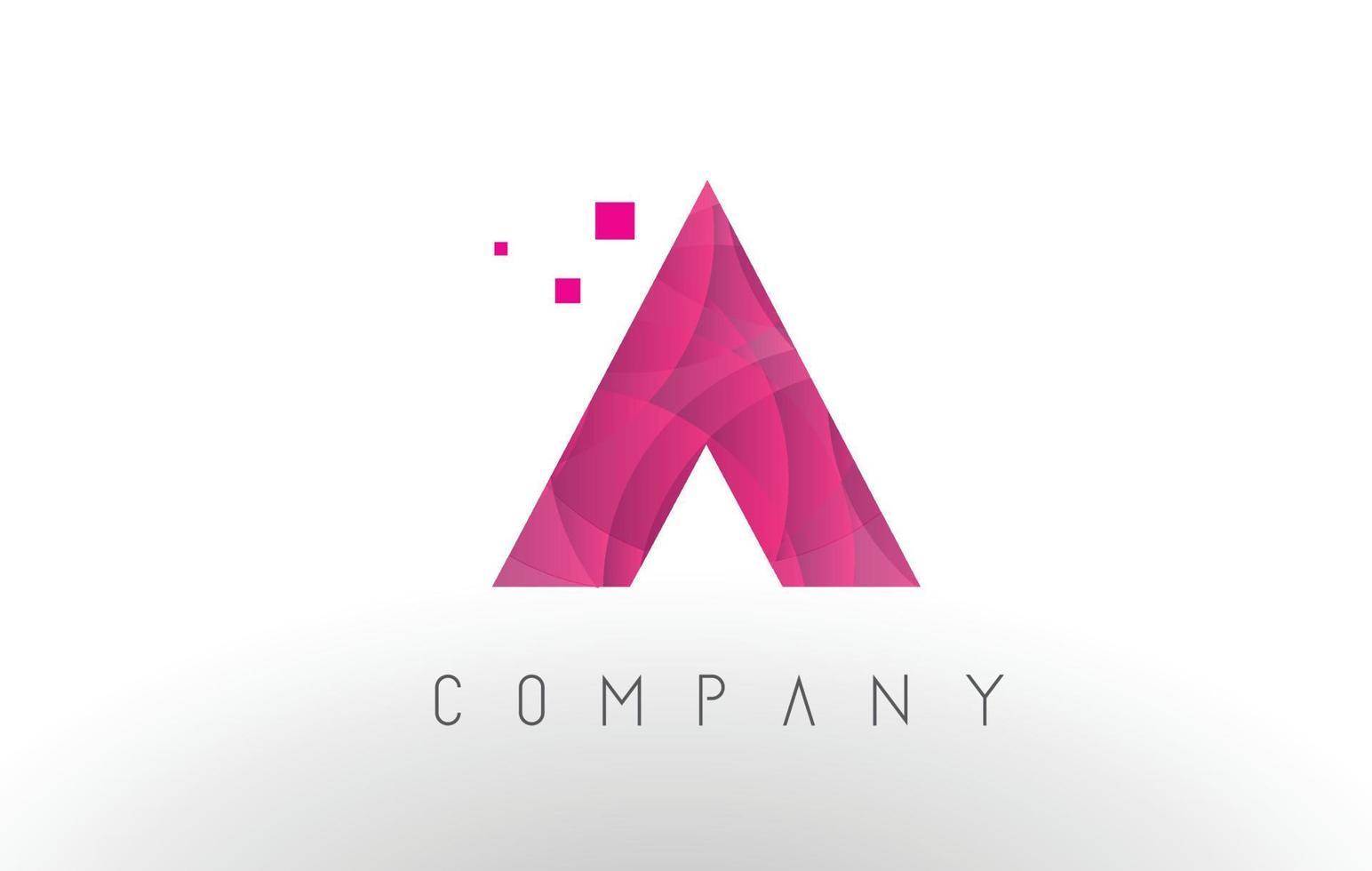 un design del logo della lettera con motivo a punti viola. vettore