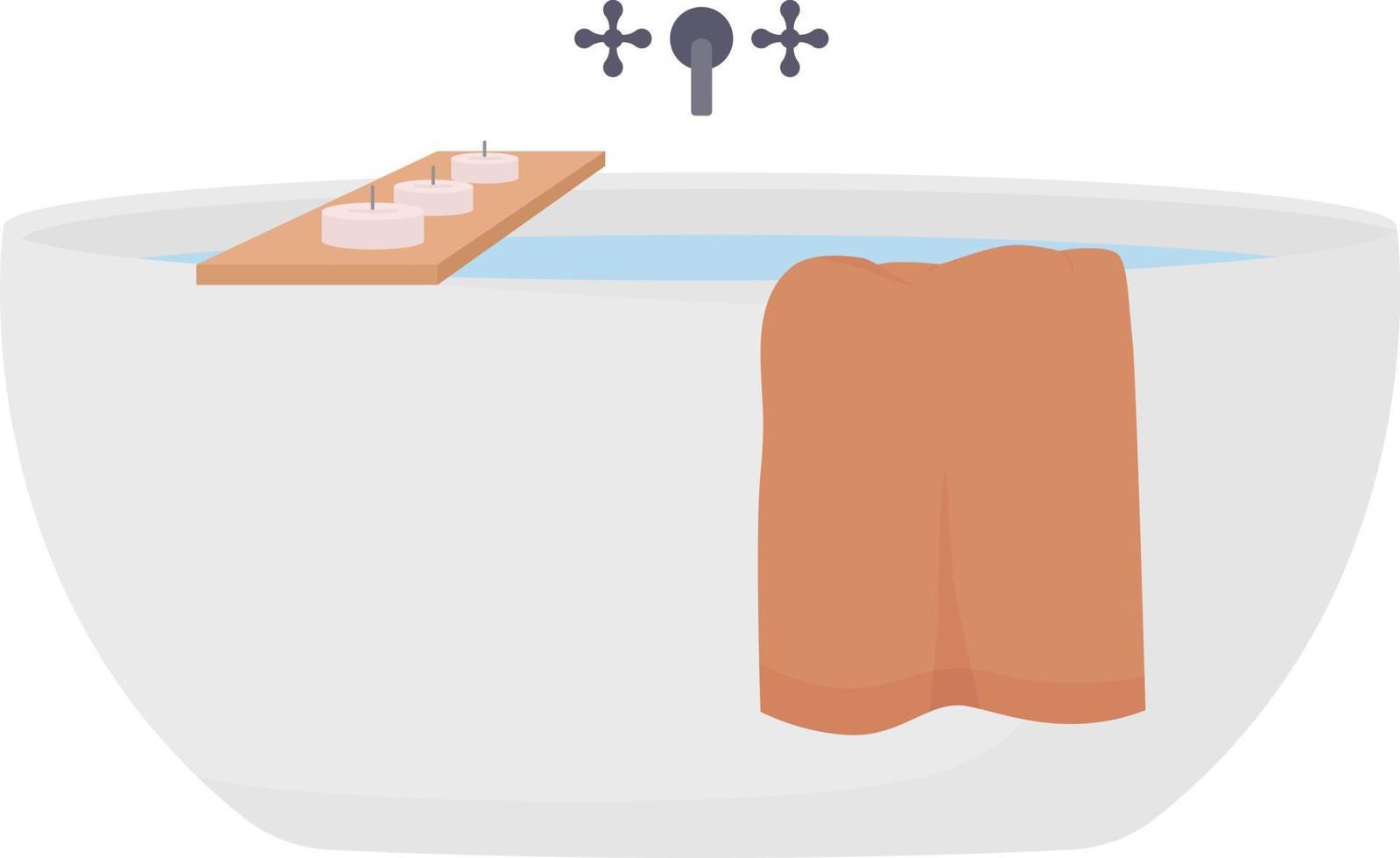 elemento di vettore di colore semi piatto vasca da bagno in stile moderno