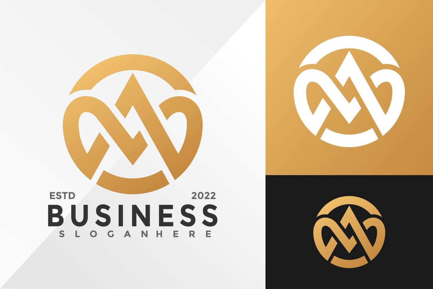 lettera am o ma business company logo design illustrazione vettoriale template