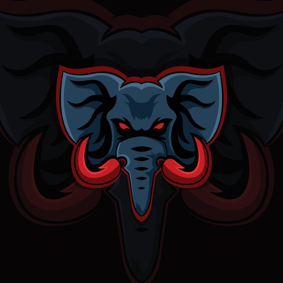 logo di e-sport dell'elefante. logo di giochi eSport elefanti animali vettore