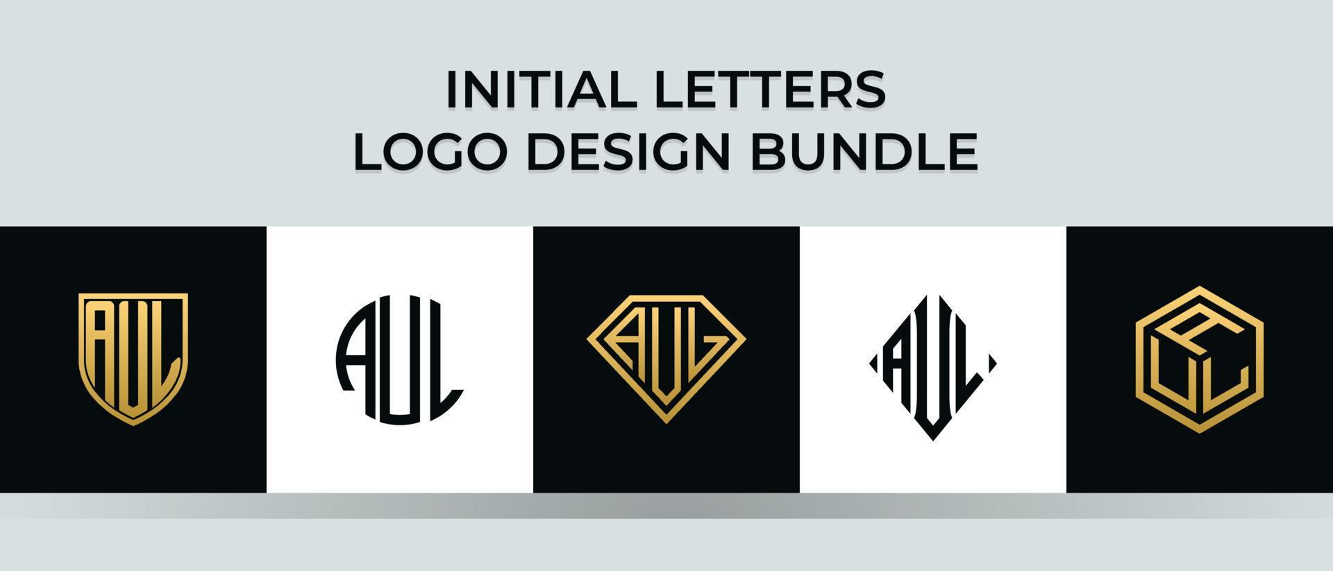 lettere iniziali aul logo design bundle vettore