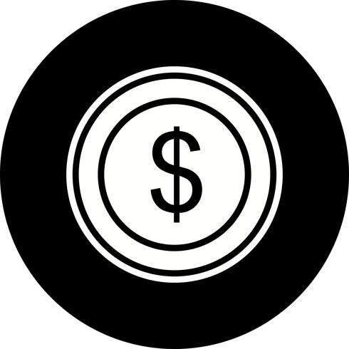 Dollari Coin Icon Design vettore