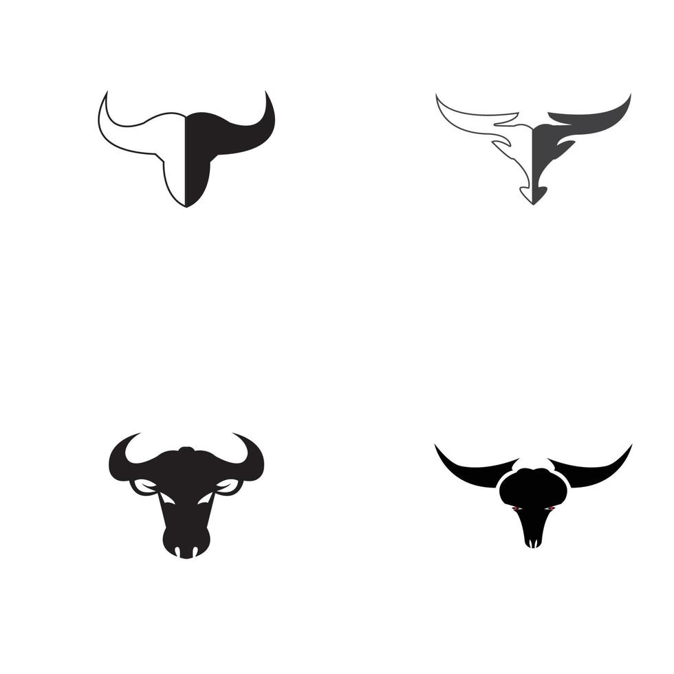 logo del corno di toro e icone del modello di simbolo app vettore