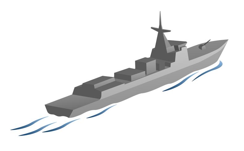 Grafica vettoriale di nave da guerra navale