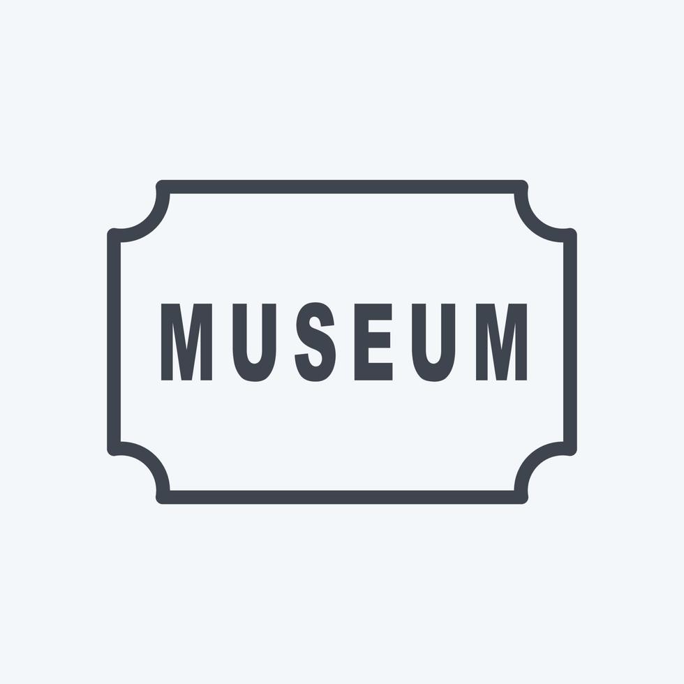icona tag museo - stile linea vettore