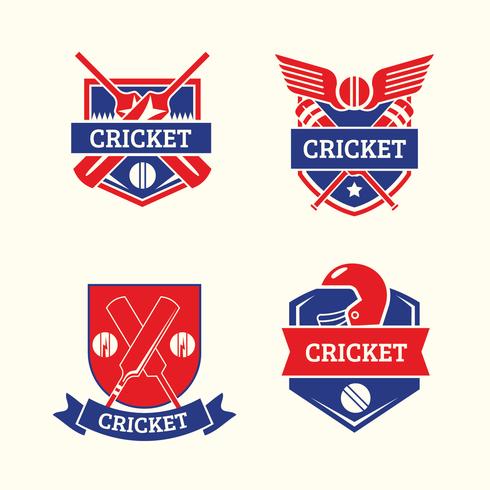 Set di modelli Logo di cricket vettore