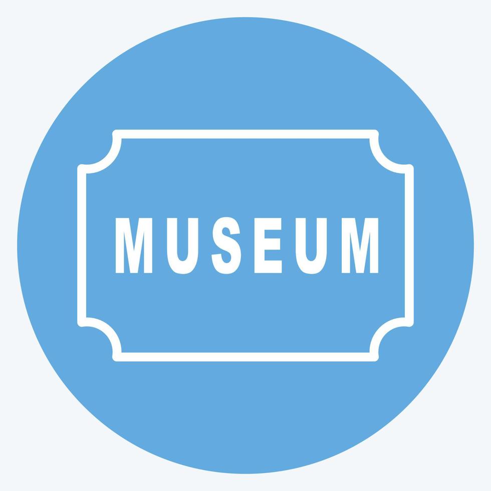 icona tag museo - stile occhi azzurri vettore