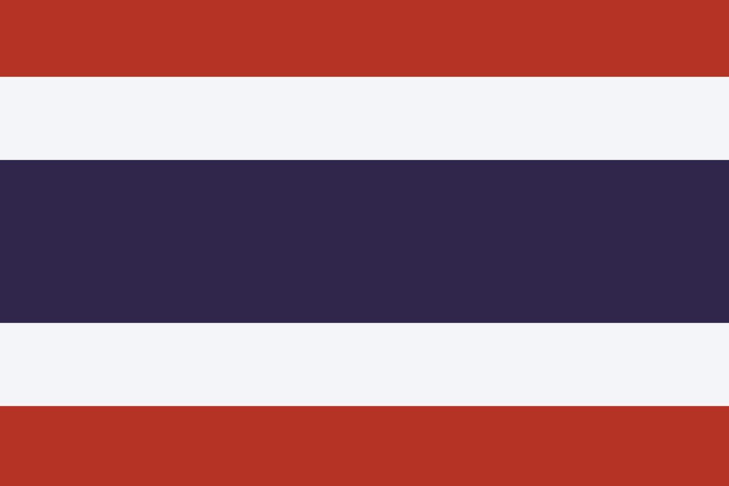 bandiera nazionale della thailandia. colori ufficiali. proporzioni corrette. bandiera della thailandia. vettore