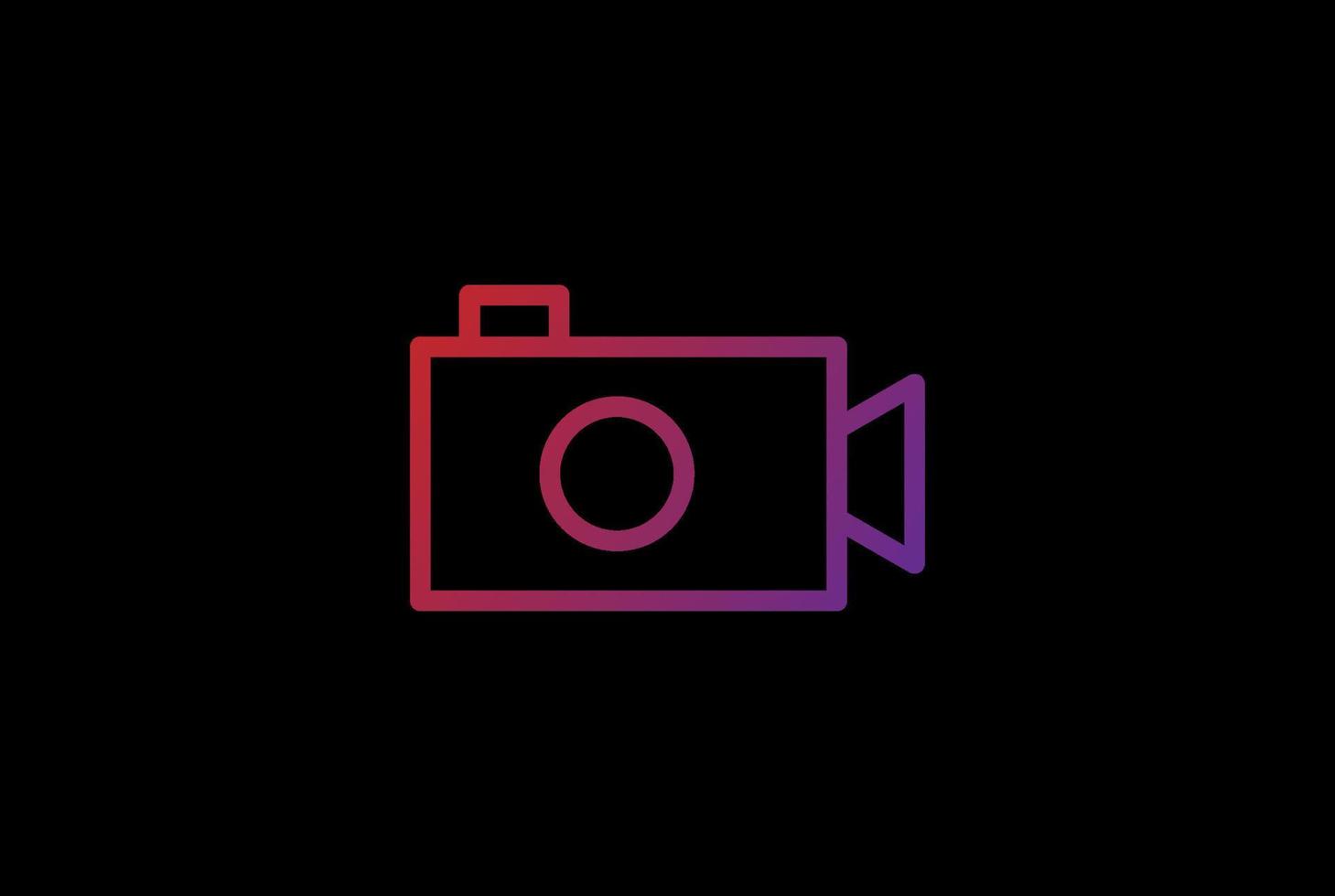 vettore di progettazione del logo di ripresa video della fotocamera semplice e minimalista