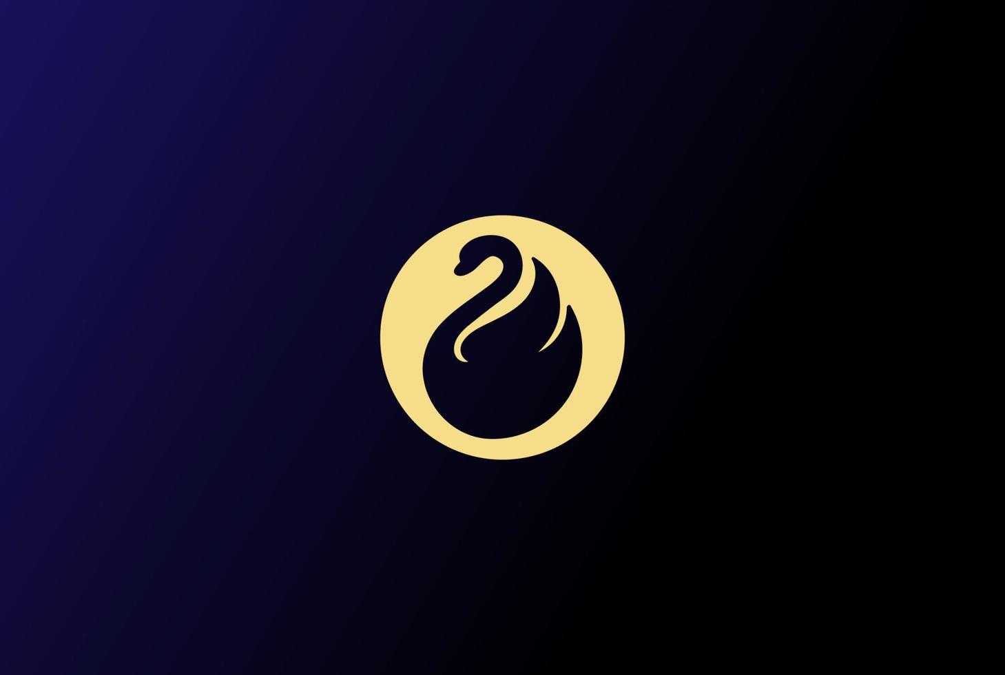 vettore di progettazione del logo dell'anatra d'oca del cigno dorato di lusso