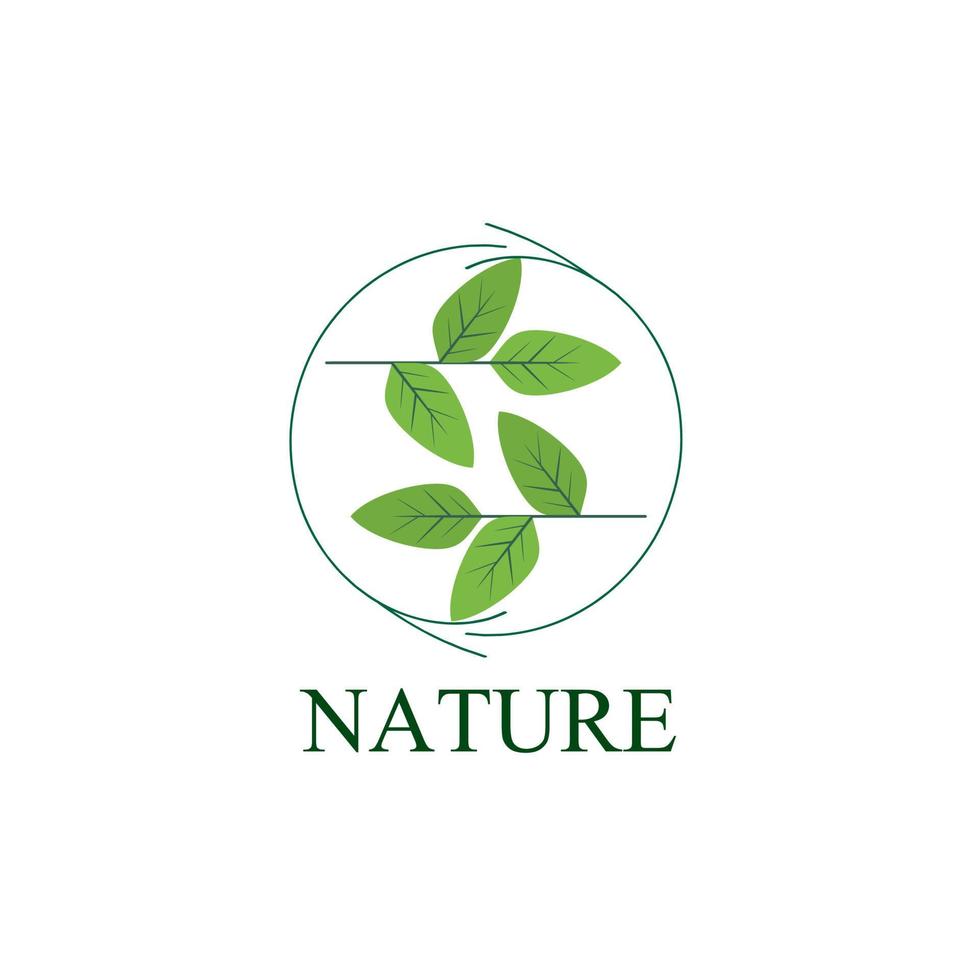 logo e simbolo della natura delle foglie per l'industria dell'ambiente dei segni vettore