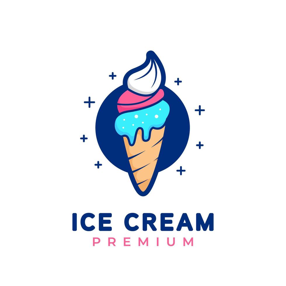dolce cono gelato logo icona simbolo vettore template