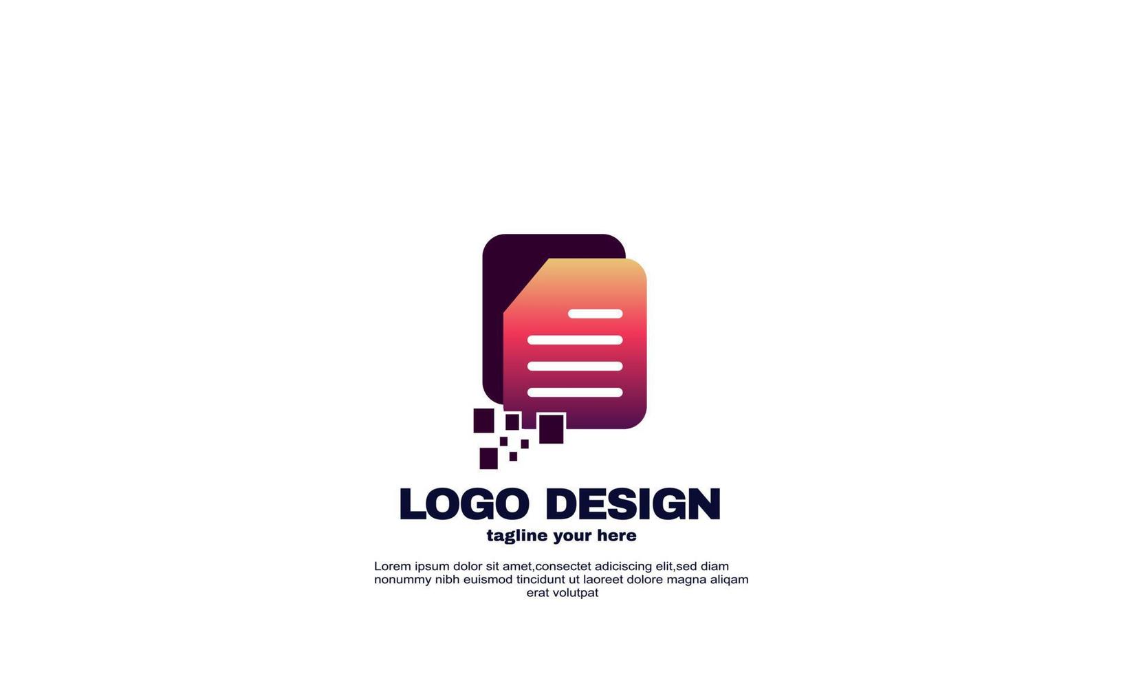 fantastico concetto di design del logo del documento digitale vettoriale