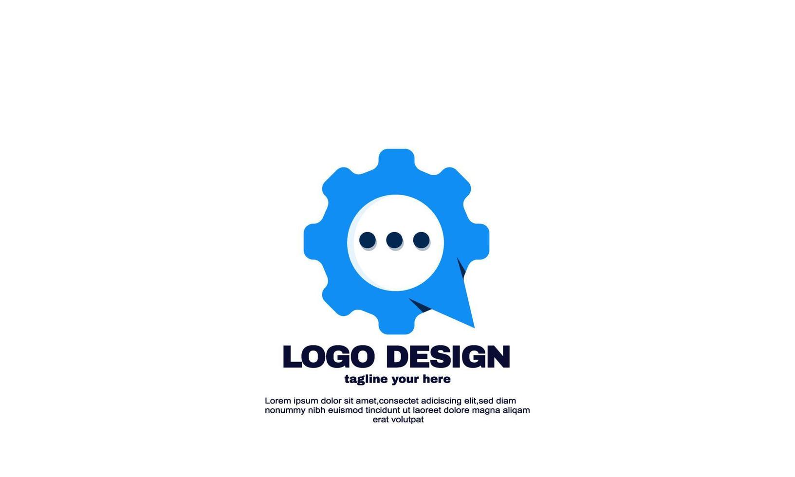 vector gear chat logo design concept vector
