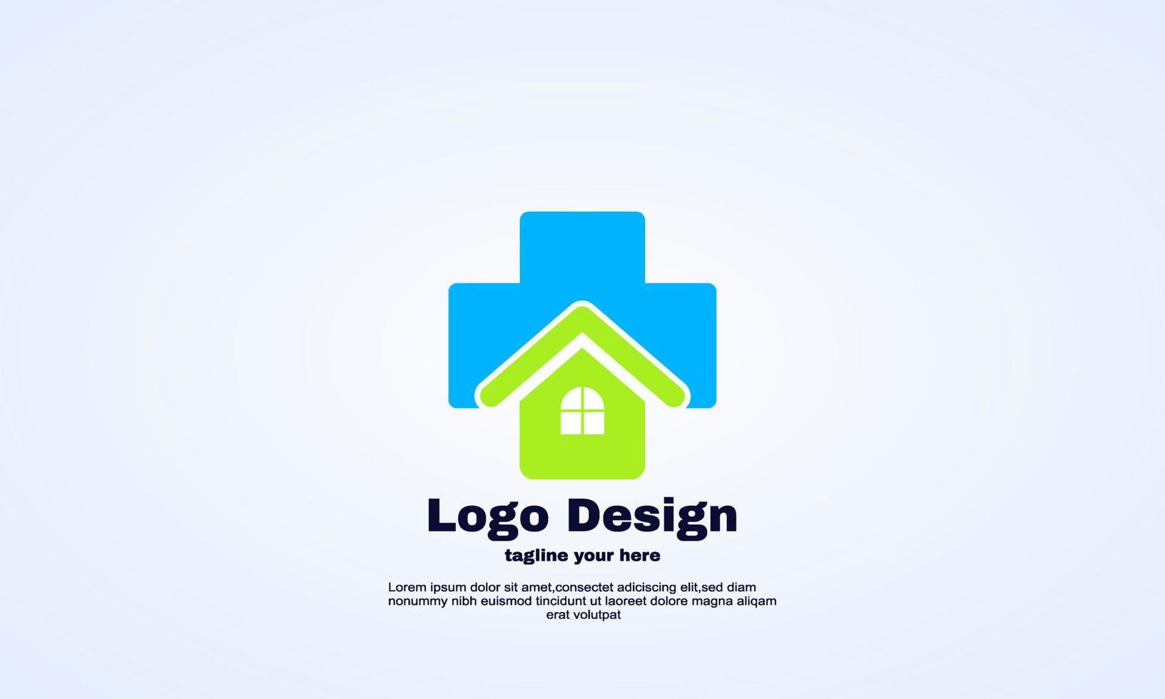 elemento di vettore di progettazione del logo della casa medica dell'illustratore di stock