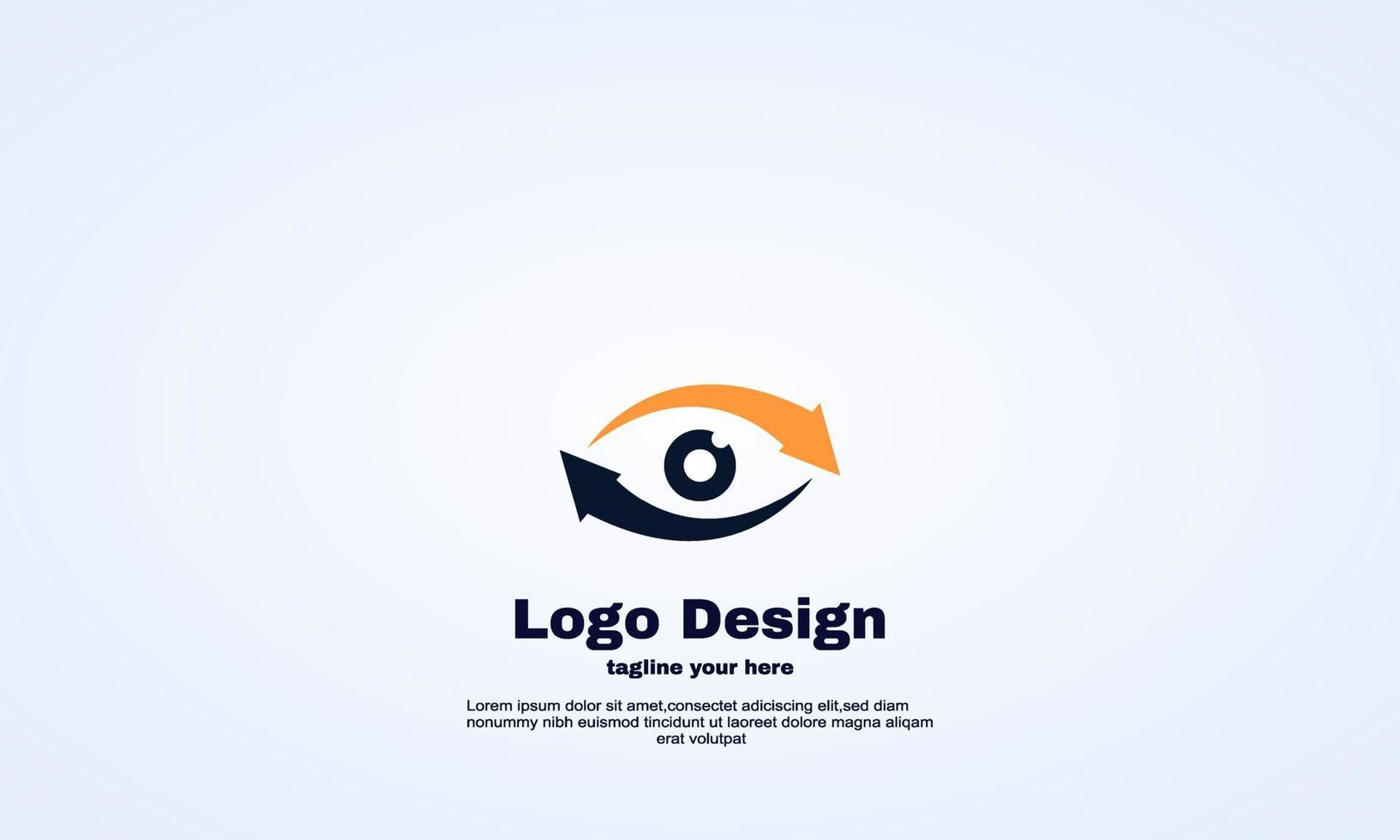 vettore dell'elemento di progettazione del logo dell'icona della freccia e dell'occhio dell'illustratore