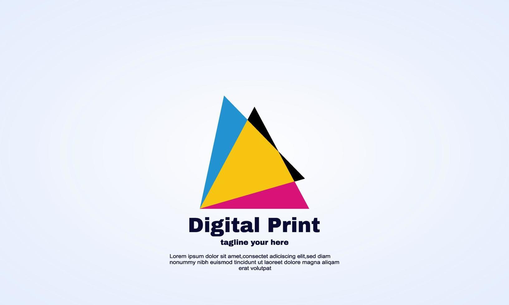 modello di progettazione del logo della stampa digitale del triangolo dell'idea dell'illustratore di stock vettore