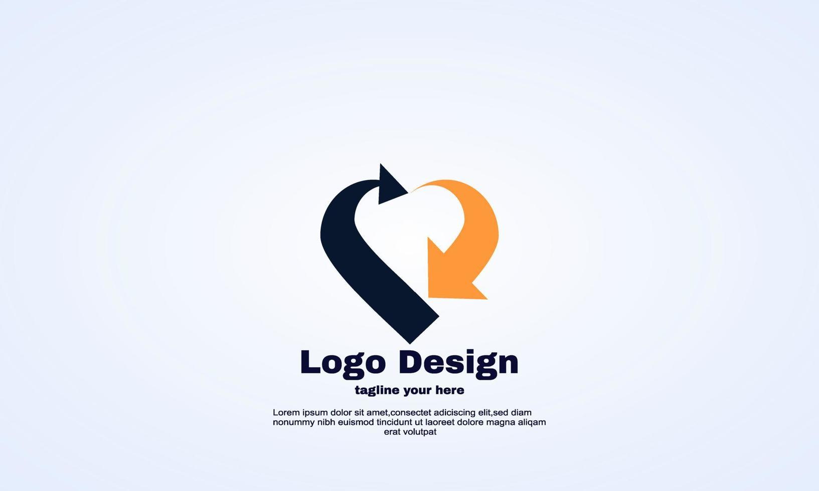 illustratore amore e freccia logo design vector