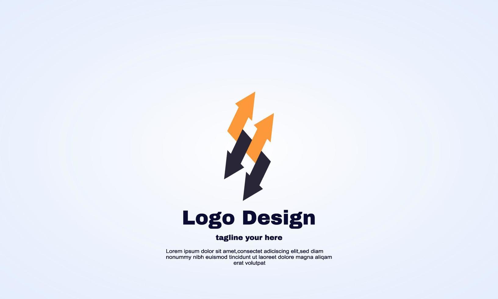 vettore di progettazione del logo dell'azienda del marchio della freccia dell'idea creativa