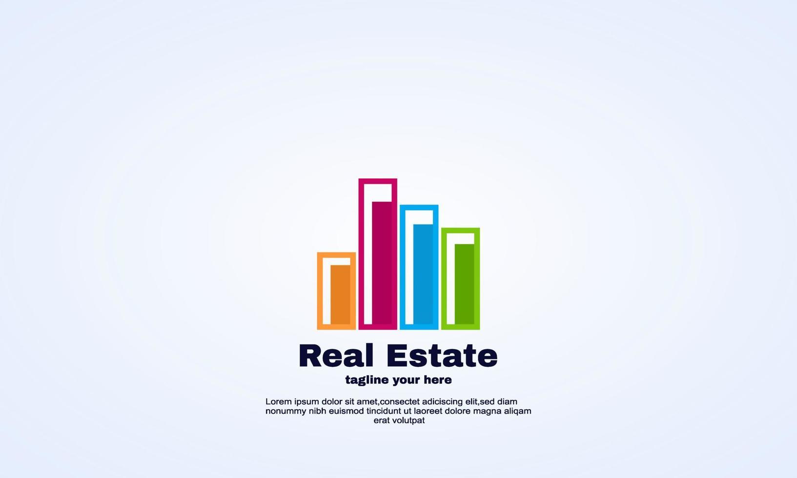 illustratore di design del logo della società immobiliare finanziaria vettoriale